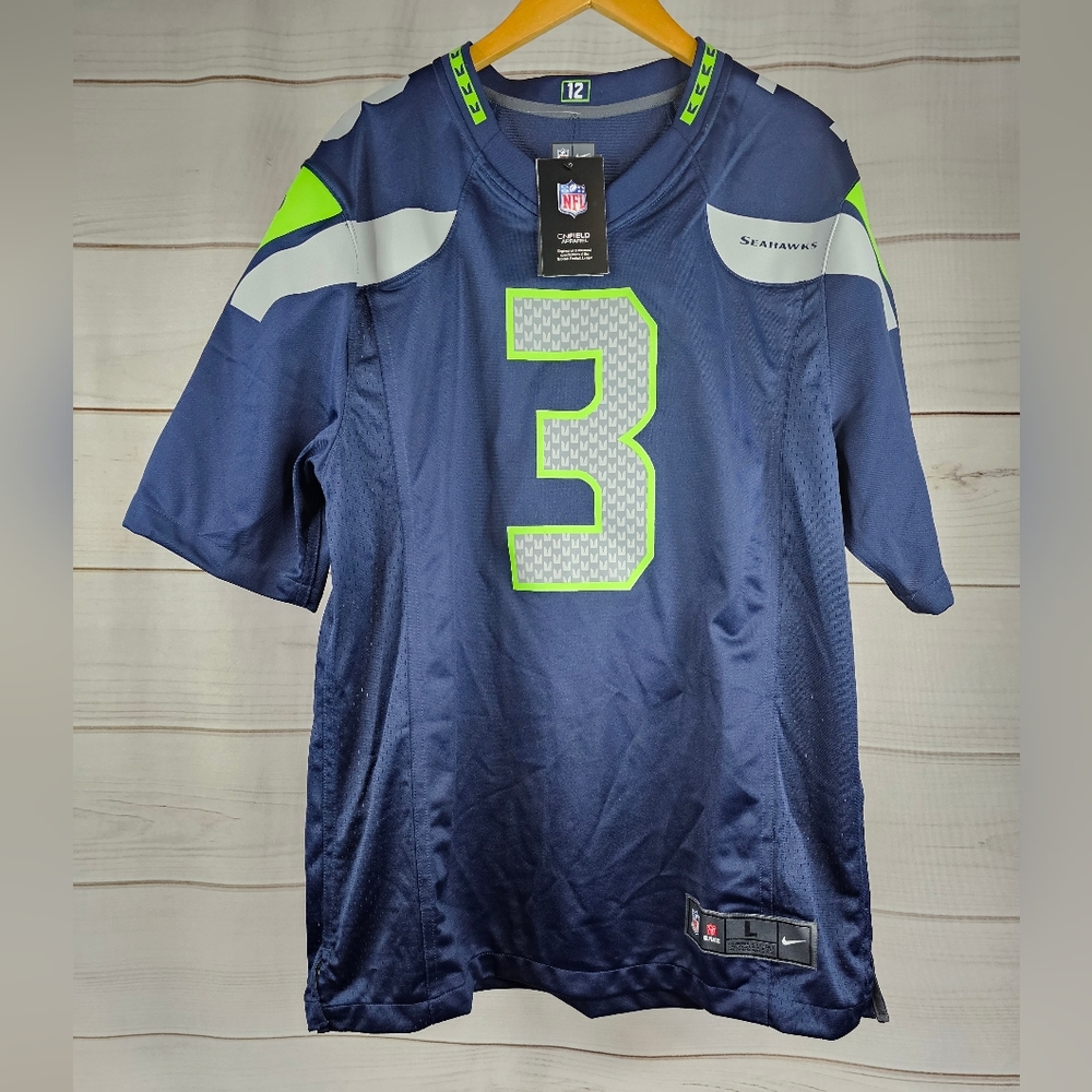 Nike Seattle Seahawks Russell Wilson Jersey NWT Sz Large On Field MSRP $130 #B72